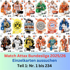 Topps MATCH ATTAX 25/26 Bundesliga 2025/2026 - Einzelkarten aussuchen aus 1-234