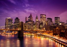 XXL Poster 100 x 70cm New York Manhattan Brooklyn Bridge - (SF202) Gerollt