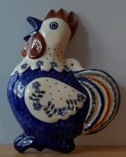 Wandfigur 26cm Hahn Keramik /