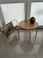 Stahlrohr Tisch Beistelltisch  Design Tisch Cocktailtisch Eichenholz massiv