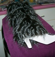 Stiefel Fell Stulpen, NEU, Braun Beige, Synthetik,40 cm, Lagenlook, hin Gucker