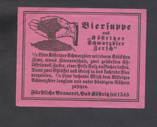 Etikett *Köstritzer-Biersuppe-R. Zersch Fürstliche Brauerei Bad Köstritz*
