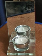 Teelichthalter  aus Glas/Spiegelglas