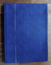 Briefmarkenalbum blaues gebraucht 8 Blätter 16 Seiten Leeralbum weiß