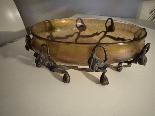 Jugendstil schale glas mit - -,