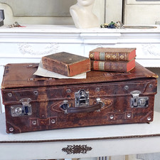 Dekorativer alter Lederkoffer, shabby chic