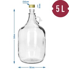 5L Flasche Weinballon Glasballon Karaffe Glasflasche Weinflasche aus Glas