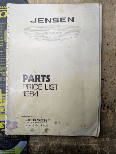 Jensen healey teilepreisliste - jensen,