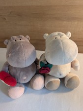 Nici Nilpferd Kuscheltier, Herz, Rose, Liebe, beige, grau, 20cm Sitzhöhe 