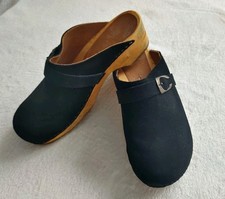 Sanita Damen Clog Gr 40 Wood-Hedi Open Black Neuwertig 