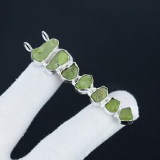 Natürlich Peridot Grobem Anhänger Handgemacht 925 Sterlingsilber Schmuck Für