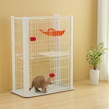 IRIS, Kleintier Vogel Hase Hamster Käfig Volieren 2 Ebenen, Kunststoff / Draht