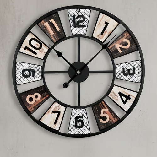 Xxl wanduhr 60cm retro metall - xxl,