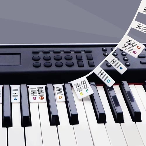 Klaviertastatur notenetiketten - klaviertastatur,