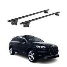 Dachträger Grundtäger für Audi Q7 2005-2015 100kg Aluminium Schwarz 2 tlg ABE