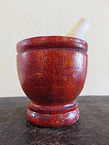 Mörser aus holz rot thailand - holz,