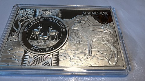 1oz 999 silber springbok im - ,