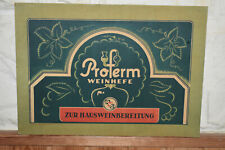 Original Altes Pappschild Proferm Weinhefe Zur Hausweinbereitung,Reklame,Vintage