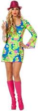 Hippiekostüm 70er 80er Jahre Kostüm Kleid Flowerpower Damen Hippie Party Disco