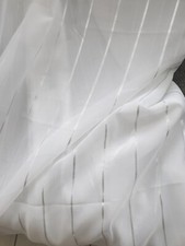 Gardinen, Store, Tüll Stoff Weiß mit Silber streifen Neu ca. 5 m 10cm. x180 cm.