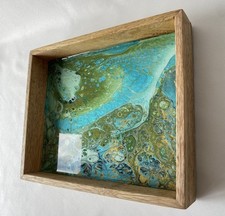 Holz tablett acryl - tablett,, pouring