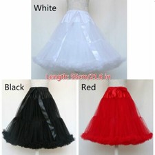 Damen Mädchen Lolita Petticoat Crinoline Unterrock Langer Tutu Rock Cosplay 55CM