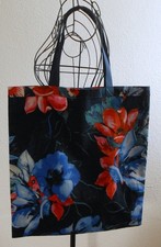 Stoffbeutel, Einkaufstasche "Große Blumen", selbst genäht
