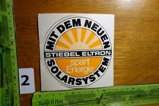 Alter Aufkleber Heizung Sanitär Warmwassergerät Boiler STIEBEL ELTRON (D) Solar