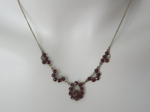 Kette granat collier vergoldet - granat,