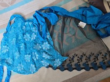 2 Dirndlschürzen mini schwarz/petrol und türkis/glitzer