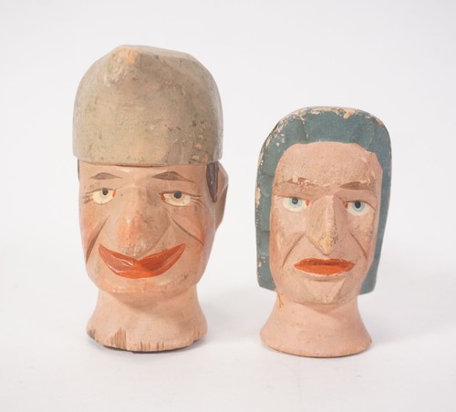 Antike handpuppenköpfe holz - 2,