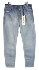 Diesel Narrot-Ne Jogg 0665R Herrenjeans W30 Nadelstreifen Denim Zip Neu Slim Fit
