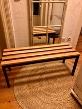 Sitzbank, Metall, Holz, Industrial, Schulbank