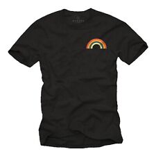 Herren Regenbogen T-Shirt für Männer - Vintage Retro Style 80er Jahre Design Gay