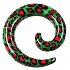 Kunststoff Dehnungsspirale Leopard Motiv schnecke Expander Ohr Piercing Plug
