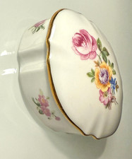 Porzellan Schmukdose Deckel Blumenmotiv Wagner&Apel 229 Lippelsdorf 1877 GDR