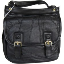 Schultertasche Marc Chantal aus Patchwork Leder - Schwarz