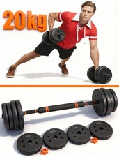 20 kg Hantel-Set verstellbar Kurzhantel Langhantel Verbinder Scheibe Gewinde 25