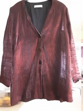 Schmeinck festliche Bluse/  Jacke Cardigan Gr: 46 rot/schwarz getigert
