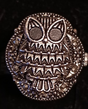 Uhr als Ring /Eule/ Chrystal blue / Quarz