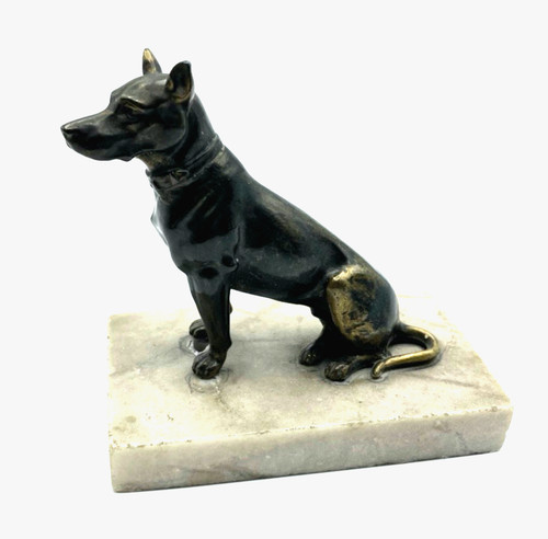 Antik metall hund figur - metall,