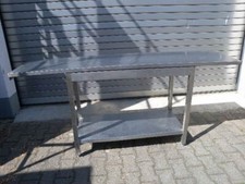 Arbeitstisch Edelstahl mit Grundboden ca. 198 x 50 x 88 cm
