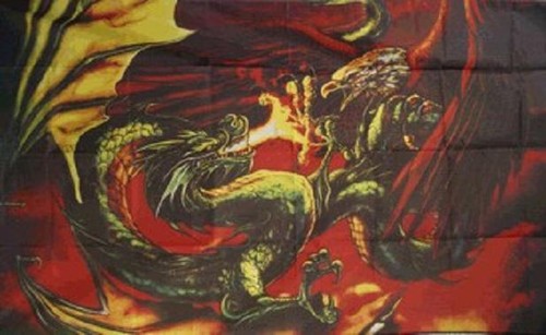 Fahne flagge drache gegen - drache,