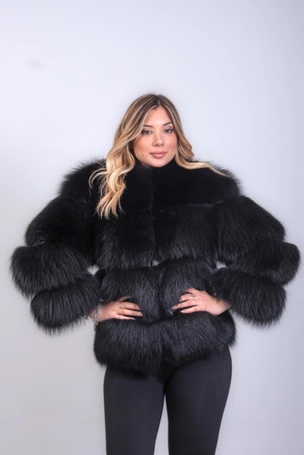 Schwarze fuchsjacke - schwarze,