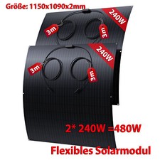 480W FLEXIBEL SOLARMODUL PV SOLARPANEL FÜR BALKONKRAFTWERK WOHNMOBIL CAMPING 0% 