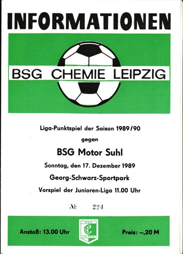 Ddr liga bsg chemie - 89/90,