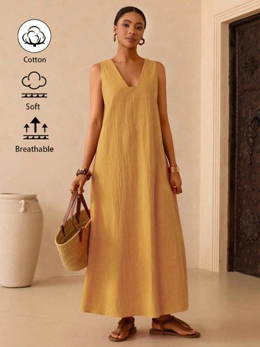 Luftiges langes damenkleid mit - damenkleid,
