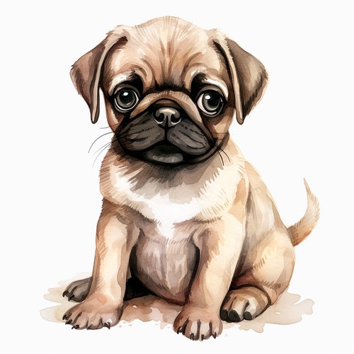 Wandtattoo aufkleber mops - aufkleber,