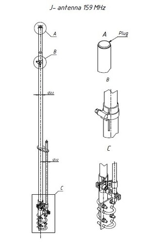 Seefunk antenne 150cm - seefunk, alu