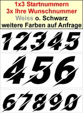 3 × Startnummer Zahlen